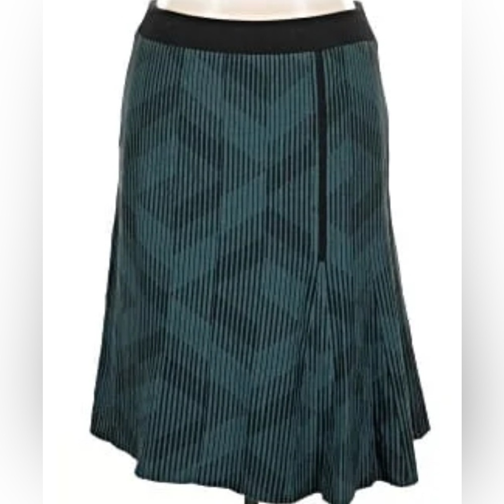 Carlisle Skirt Womens Size S Green Black A-line Career Pull On Elastic Waist